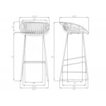 Набор 4 шт Стул барный DOBRIN FRANK, черный