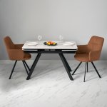 Комплект из 2-х стульев Grant терракотовый шенилл на поворотном механизме