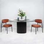 Стул Lucas 2 терракотовый шенилл с чёрными ножками