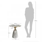 Кофейный столик Secret диам.40см x 54см, серый мрамор, металл, керамика