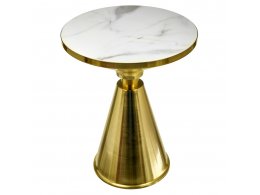 Кофейный столик Atlant диам.45см x 54см, золотой, металл, керамика
