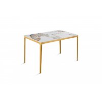 Стол обеденный Камео DT-3001B, 140х80х75 см, белый мрамор (Пандора)