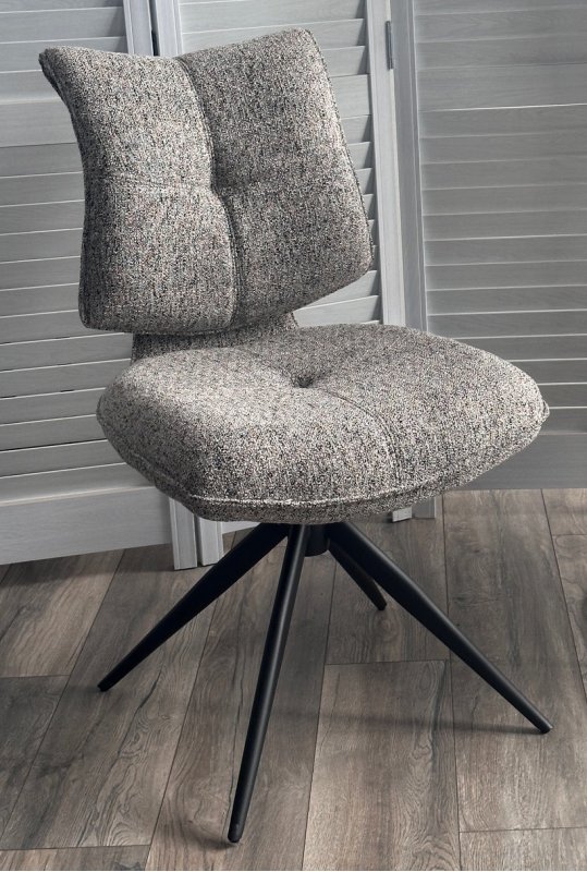 Стул ДЕЛИ (DELI) 360 град, цвет СЕРЫЙ H300126-3, ткань / ЧЕРНЫЙ каркас, ®DISAUR Стул ДЕЛИ (DELI) 360 град, цвет СЕРЫЙ H300126-3, ткань / ЧЕРНЫЙ каркас, ®DISAUR