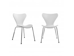 Комплект из 2-х стульев Seven Style белый с хромированными ножками