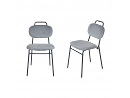 Комплект из 2-ух стульев MOLLY разборный черный каркас серое сиденье