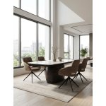 Стул АРНЭ (ARNE) 360 град, цвет КОРИЧНЕВЫЙ EYELASH -171, фактурный шенилл / ЧЕРНЫЙ каркас, ®DISAUR Стул АРНЭ (ARNE) 360 град, цвет КОРИЧНЕВЫЙ EYELASH -171, фактурный шенилл / ЧЕРНЫЙ каркас, ®DISAUR