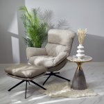 Кофейный столик Secret диам.40см x 54см, серый мрамор, металл, керамика