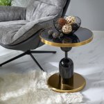 Кофейный столик Gloria диам.50см x 54см, чёрный, металл