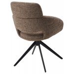 Стул АРНЭ (ARNE) 360 град, цвет КОРИЧНЕВЫЙ EYELASH -171, фактурный шенилл / ЧЕРНЫЙ каркас, ®DISAUR Стул АРНЭ (ARNE) 360 град, цвет КОРИЧНЕВЫЙ EYELASH -171, фактурный шенилл / ЧЕРНЫЙ каркас, ®DISAUR