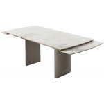 Стол ПУАНТО 200  BRECHA CREMA ELEGANCE, керамика / Латте каркас М-City