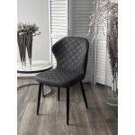 Стул МОНРО, цвет CYPRUS-13 темно-серый, искусственная замша / черный каркас М-City