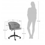 Стул Paola вращающийся на колесиках темно-серый