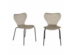 Комплект из 2-х стульев Seven Style латте велюр с чёрными ножками