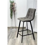 Полубарный стул CHILLI-QB SQUARE графит #14, велюр/ черный каркас (H=66cm) М-City