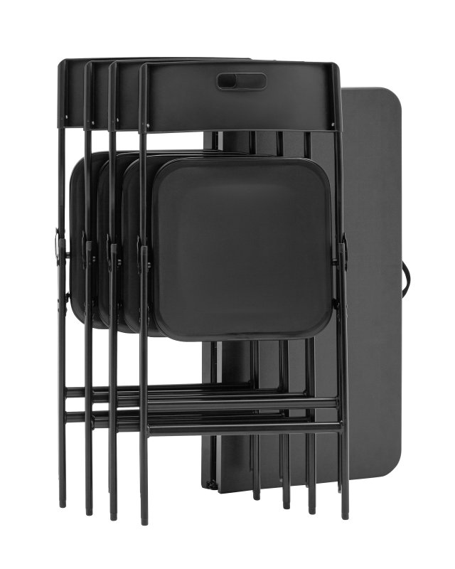 Комплект раскладного стола и стульев Кейт черный