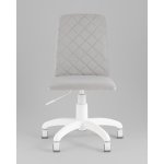 Кресло офисное Кристенсен велюр светло-серый пластик белый