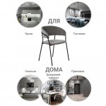 Комплект из 2-х стульев Turin серый вельвет с чёрными ножками