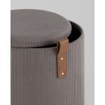 Пуф Руни S с ящиком вельвет тёмно-серый