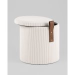 Пуф Руни XS с ящиком вельвет белый