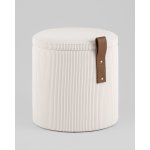 Пуф Руни XS с ящиком вельвет белый