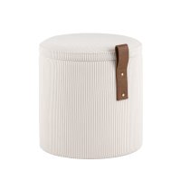 Пуф Руни XS с ящиком вельвет белый