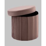 Пуф складной с ящиком Store Round пыльно-розовый