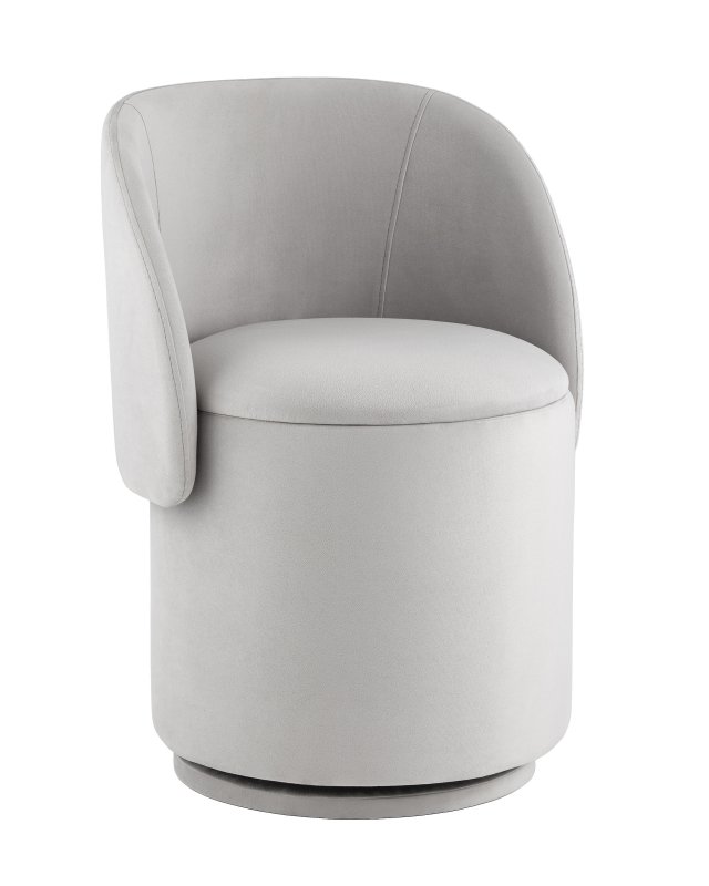 Пуф-трансформер Таунсвилл вращающийся с ящиком велюр светло-серый