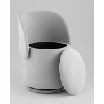 Пуф-трансформер Таунсвилл вращающийся с ящиком велюр светло-серый