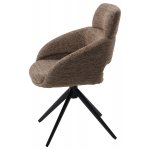 Стул АРНЭ (ARNE) 360 град, цвет КОРИЧНЕВЫЙ EYELASH -171, фактурный шенилл / ЧЕРНЫЙ каркас, ®DISAUR Стул АРНЭ (ARNE) 360 град, цвет КОРИЧНЕВЫЙ EYELASH -171, фактурный шенилл / ЧЕРНЫЙ каркас, ®DISAUR