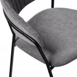 Комплект из 4-х стульев Turin серый вельвет с чёрными ножками