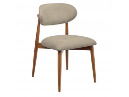 Стул Lucas 3 латте букле с ножками цвета орех