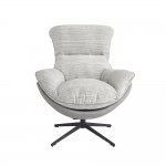 Кресло HUG серый в полоску, экокожа, шенилл