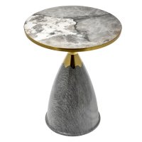Кофейный столик Secret диам.40см x 54см, серый мрамор, металл, керамика
