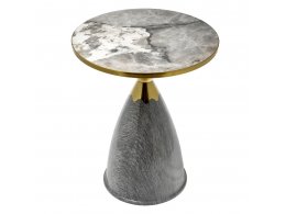 Кофейный столик Secret диам.40см x 54см, серый мрамор, металл, керамика