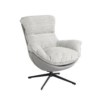 Кресло HUG серый в полоску, экокожа, шенилл