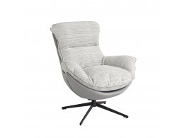 Кресло HUG серый в полоску, экокожа, шенилл