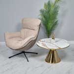 Кофейный столик Atlant диам.80см x 45см, золотой, металл, керамика Кофейный столик Atlant диам.80см x 45см, золотой, металл, керамика