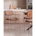 Стул Doe коричневый бежевые ножки