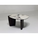 Стол кофейный DAG FENDI WHITE керамика на стекле/массив/ МДФ, облицованный дубовым шпоном ®DISAUR