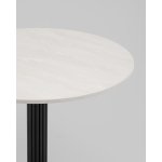 Стол круглый Фризбин D90, столешница МДФ ледяной камень, основание металл черный