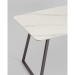 Стол обеденный Vermont 140*80 см керамика белая ножки серые