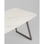 Стол обеденный Vermont 140*80 см керамика белая ножки серые