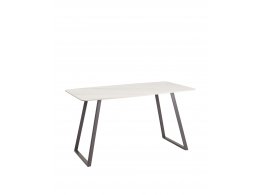 Стол обеденный Vermont 140*80 см керамика белая ножки серые