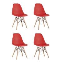 Стул Eames Style DSW красный x4 (разборный каркас)
