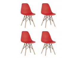 Стул Eames Style DSW красный x4 (разборный каркас)