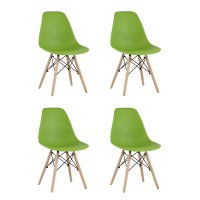 Стул Eames Style DSW зеленый x4 (разборный каркас)
