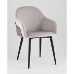 Стул Новел New велюр светло-серый с темно-серой спинкой