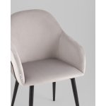 Стул Новел New велюр светло-серый с темно-серой спинкой