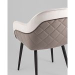 Стул Новел New велюр светло-серый с темно-серой спинкой