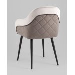 Стул Новел New велюр светло-серый с темно-серой спинкой